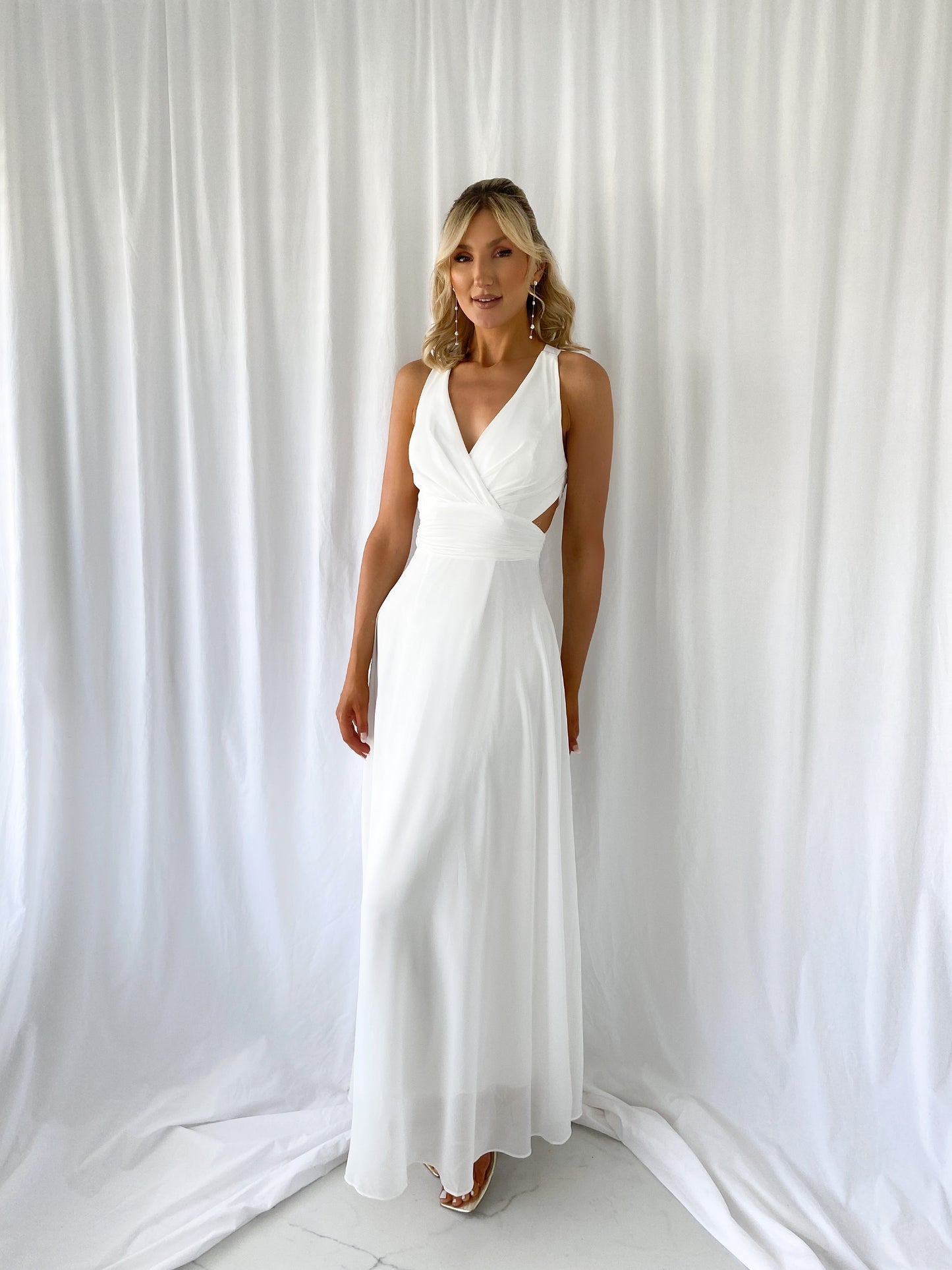 Iris Cut Out Maxi Dress - White