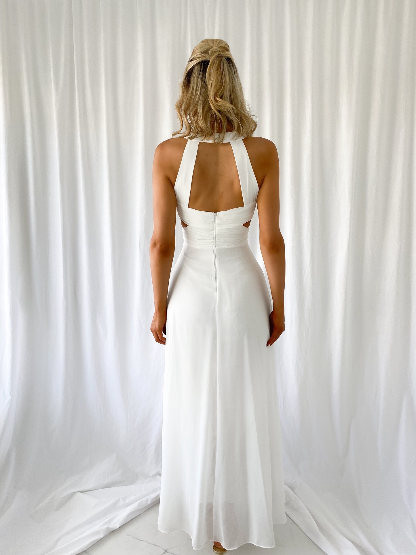 Iris Cut Out Maxi Dress - White