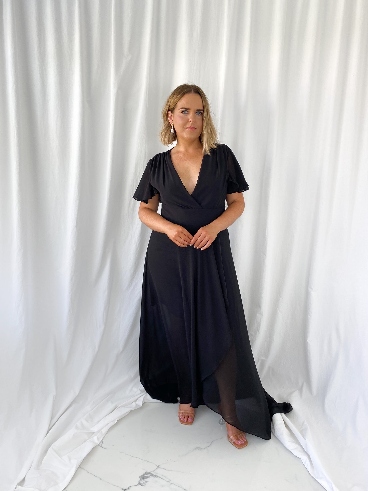 Gaya Ruffle Dress - Black