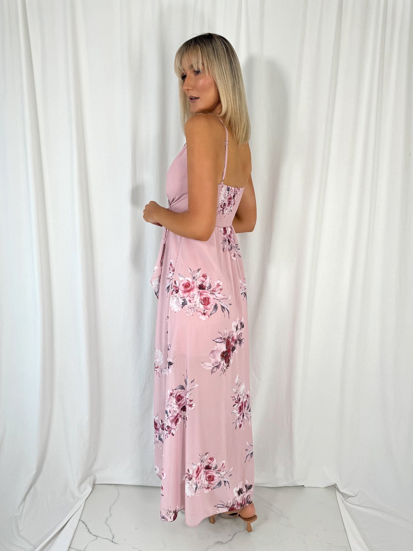 Nicole Strappy Maxi Dress - Pink