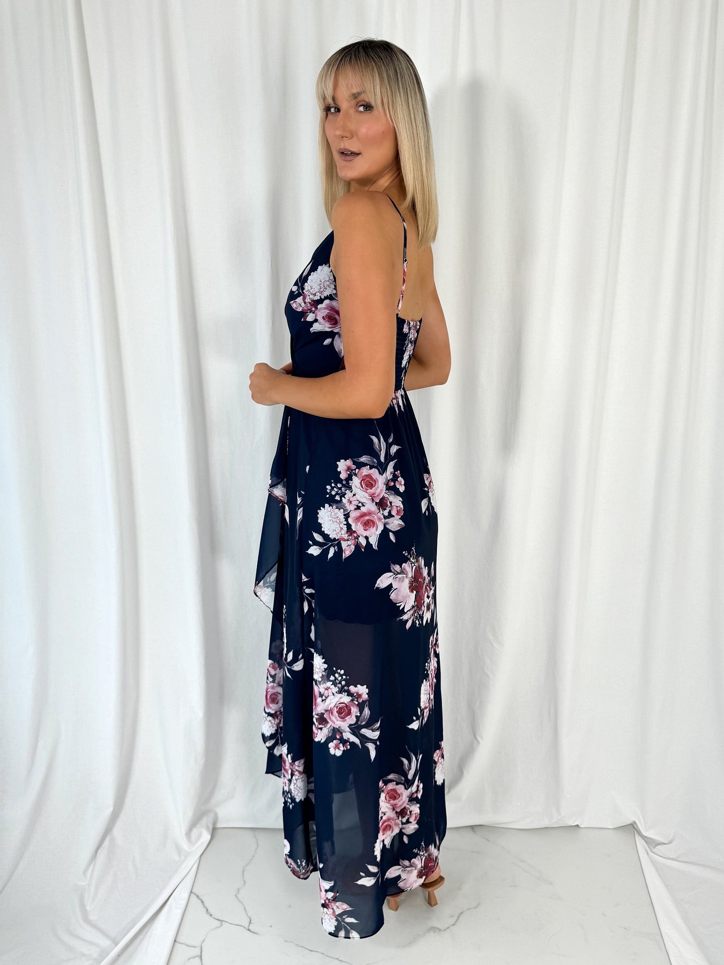 Nicole Strappy Maxi Dress - Navy