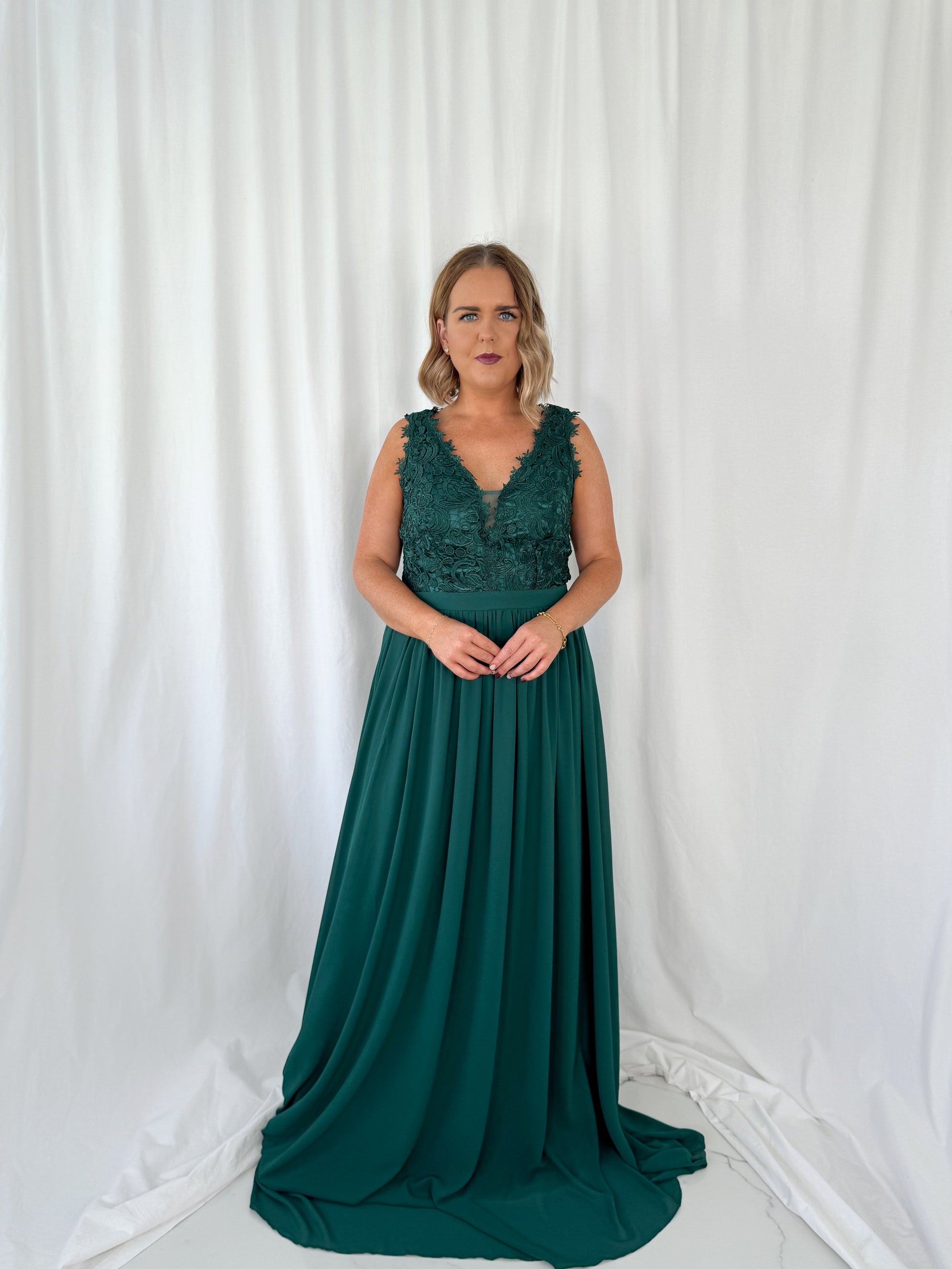 Plus size dark green maxi dress Clearance