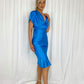 Lorna Satin Midi Dress - Royal Blue