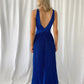 Madisson Pleated Maxi Glitter Dress - Royal Blue