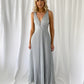 Madisson Pleated Maxi Glitter Dress - Silver