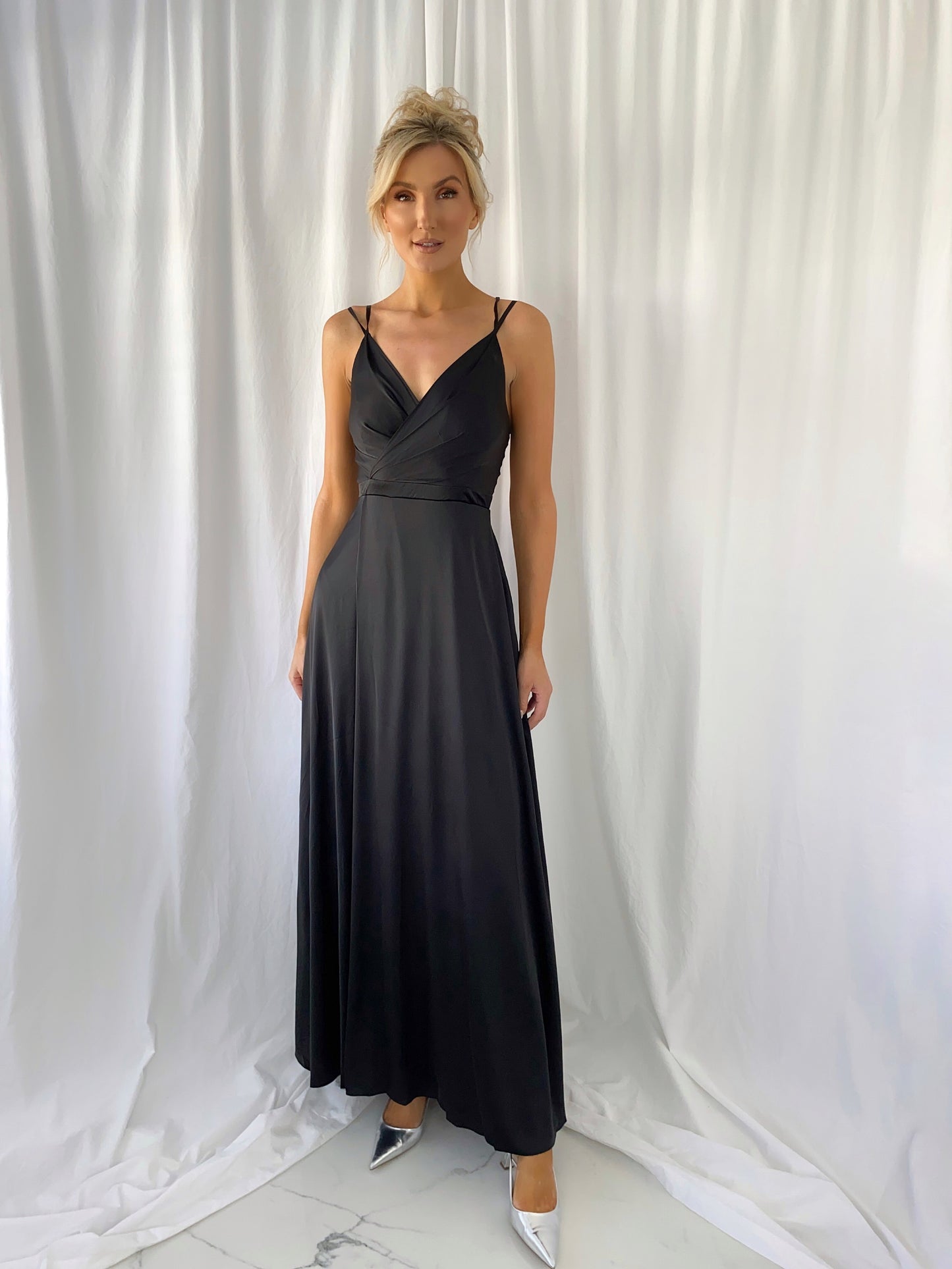 Virginie Strappy Maxi Dress - Black
