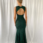 Raquel Embroidered Open Back Dress - Green