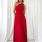 Tracy One Shoulder Draped Top Maxi Dress - Red