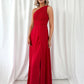 Tracy One Shoulder Draped Top Maxi Dress - Red