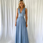 Edina Cut Out Maxi Dress - Dusty Blue
