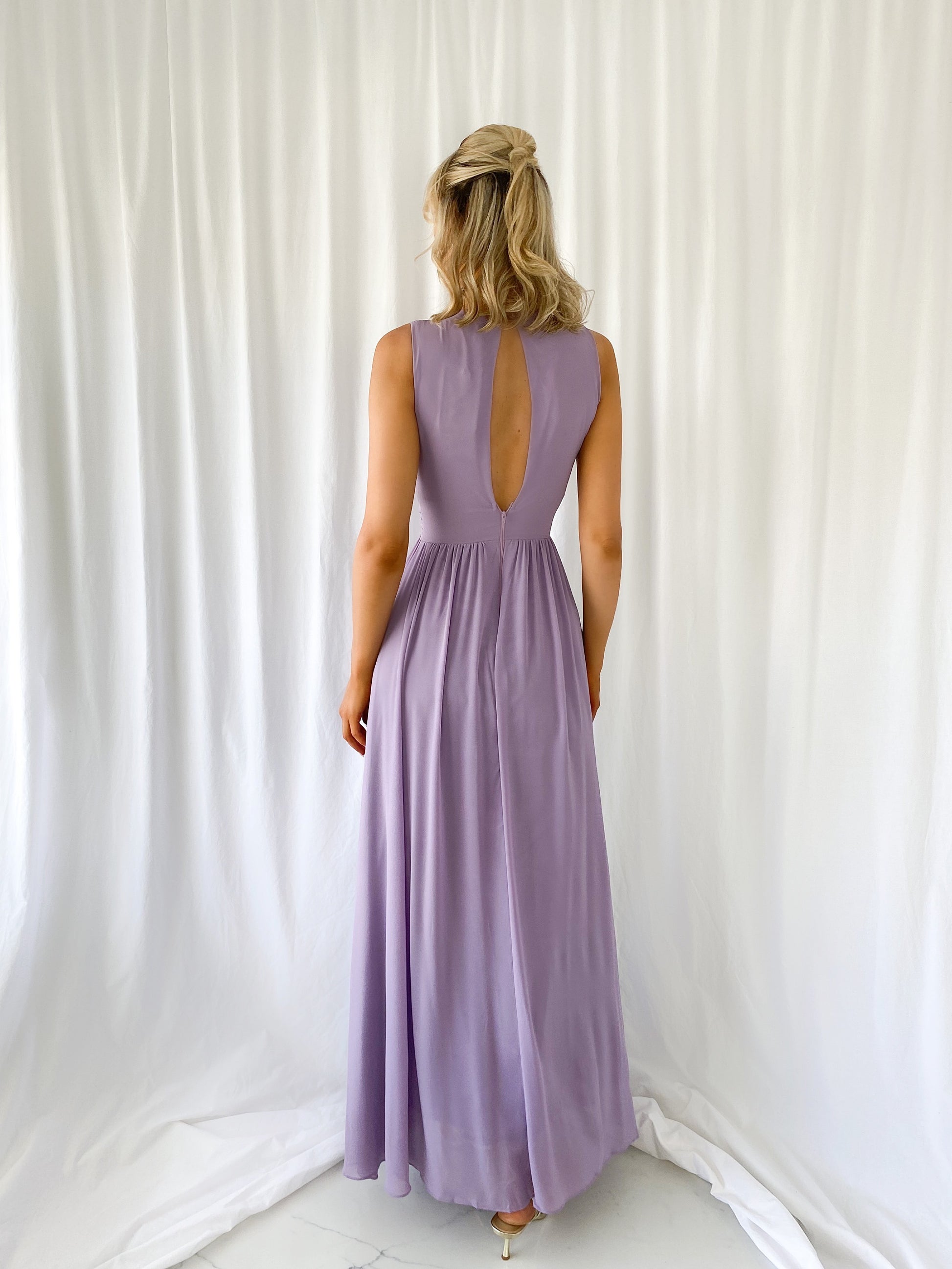 lavender cut out dress Bow Detail Cut Out Maxi Dress Lavender