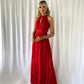 Roxy Pleated Maxi Dress - Red