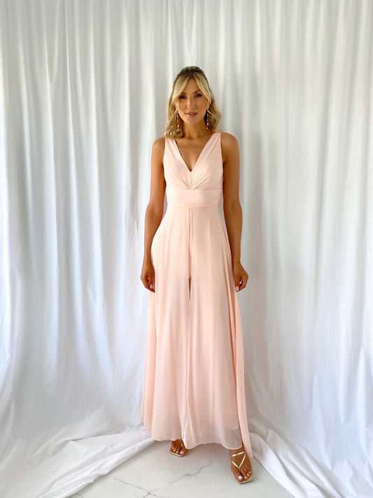 Jumpsuit with a cape - Light Pink