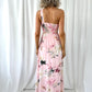 Ashley Maxi Dress with Draped One Shoulder Top - Pink