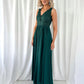 Laetitia Maxi Dress with Embroidered Top - Dark Green