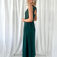 Laetitia Maxi Dress with Embroidered Top - Dark Green