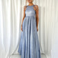 Annabelle Maxi Bright Dress with Chains Over The Shoulder - Blue