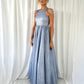 Annabelle Maxi Bright Dress with Chains Over The Shoulder - Blue