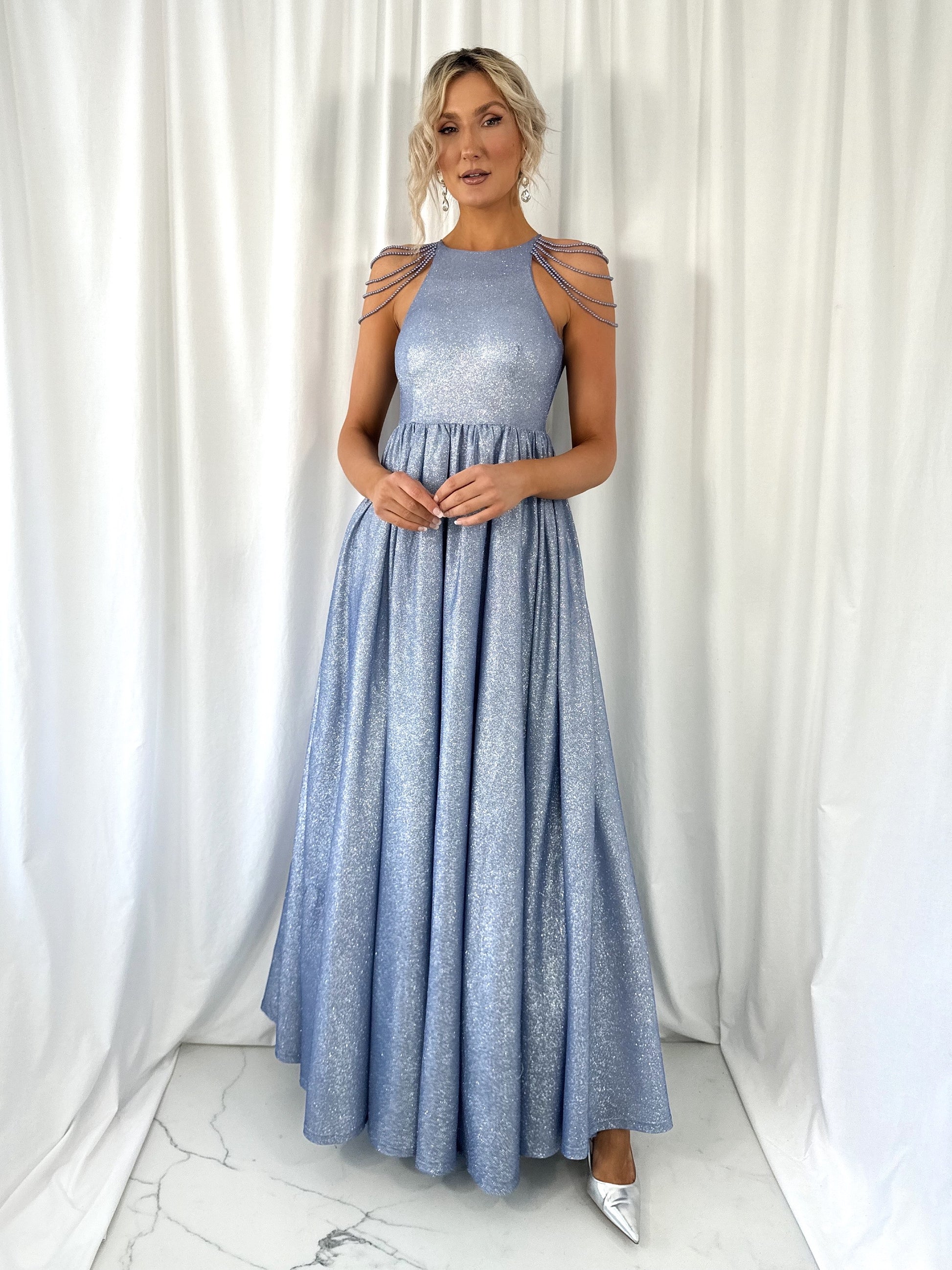 ghost annabelle dress blue GHOST Annabelle Dress