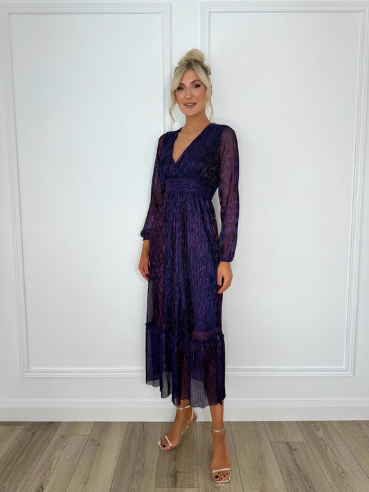 Lola Sequin Maxi Dress - Purple
