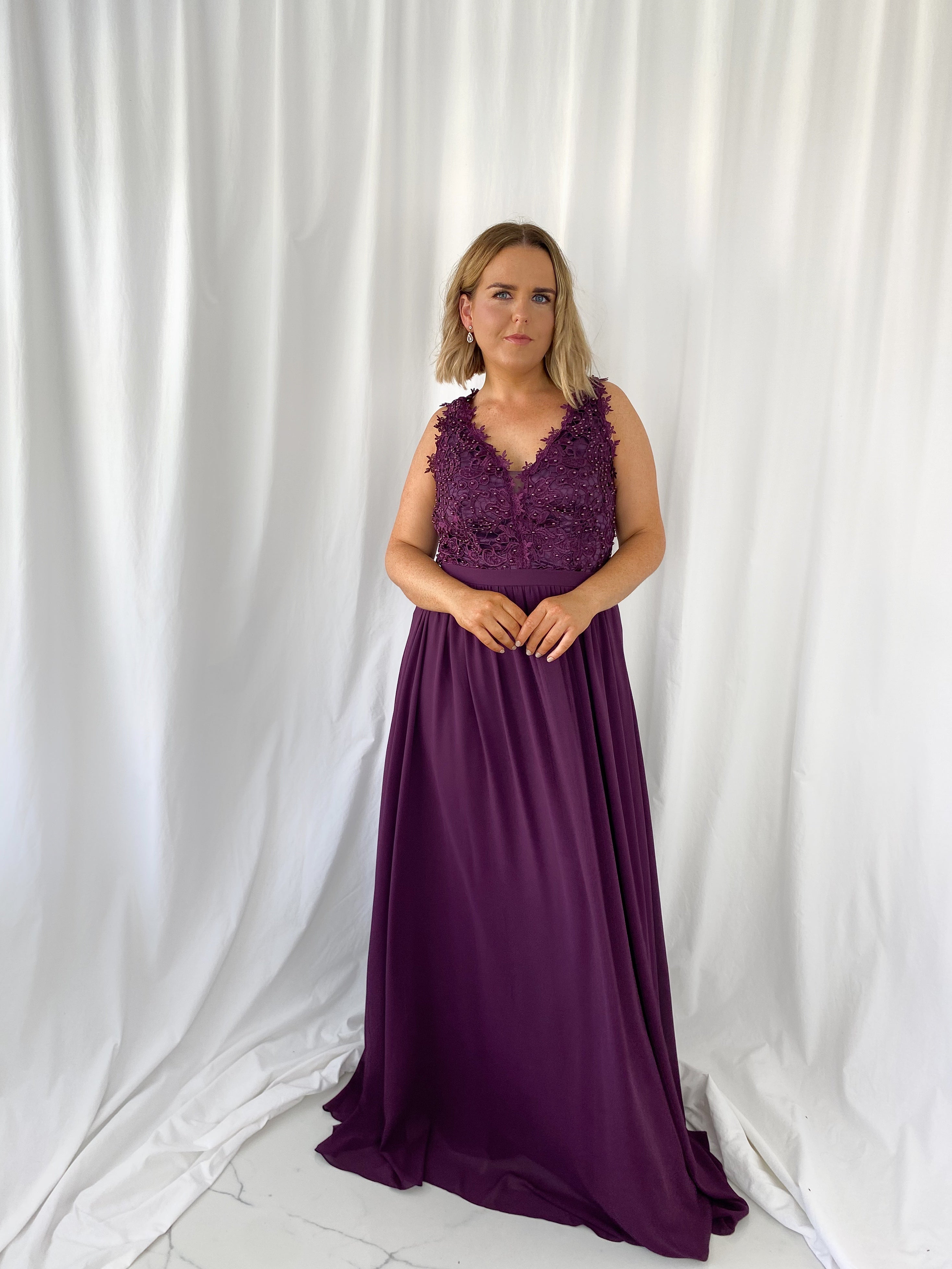 Aubergine shop maxi dress