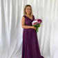 Laetitia Maxi Dress with Embroidered Top - Aubergine