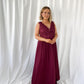 Laetitia Maxi Dress with Embroidered Top - Wine