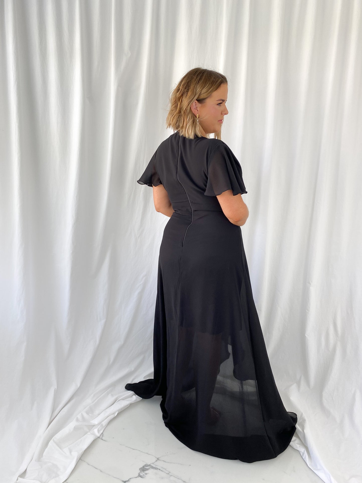 Gaya Ruffle Dress - Black