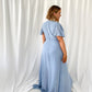 Gaya Ruffle Dress - Rust Blue