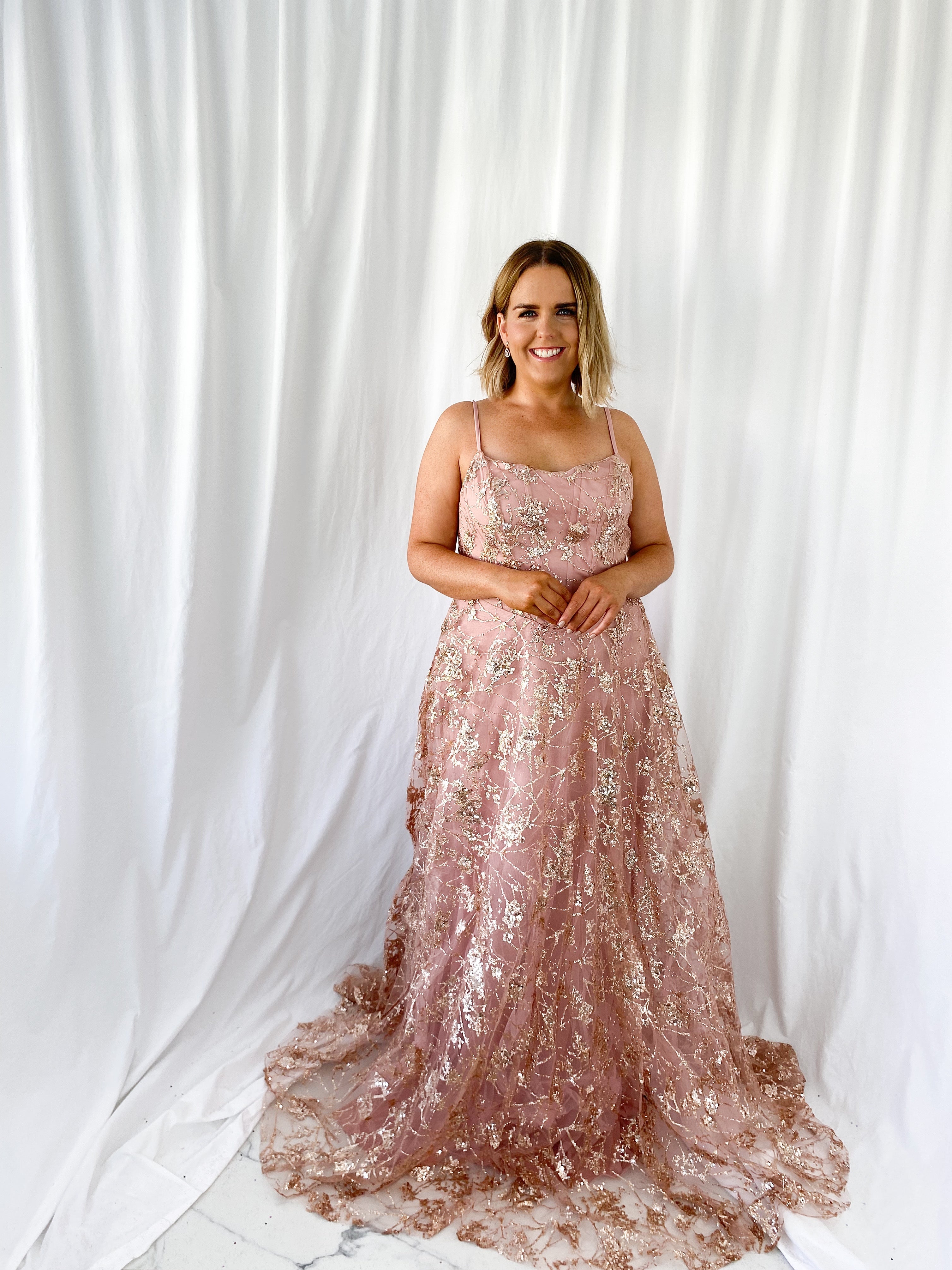 plus size old rose gown