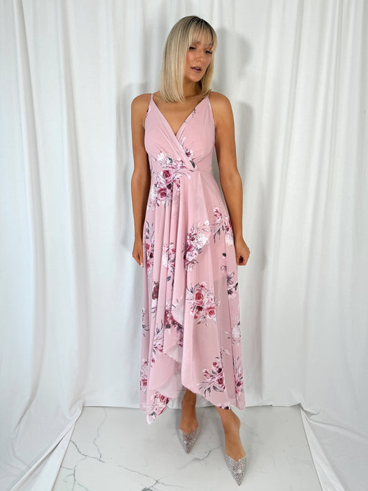 Nicole Strappy Maxi Dress - Pink