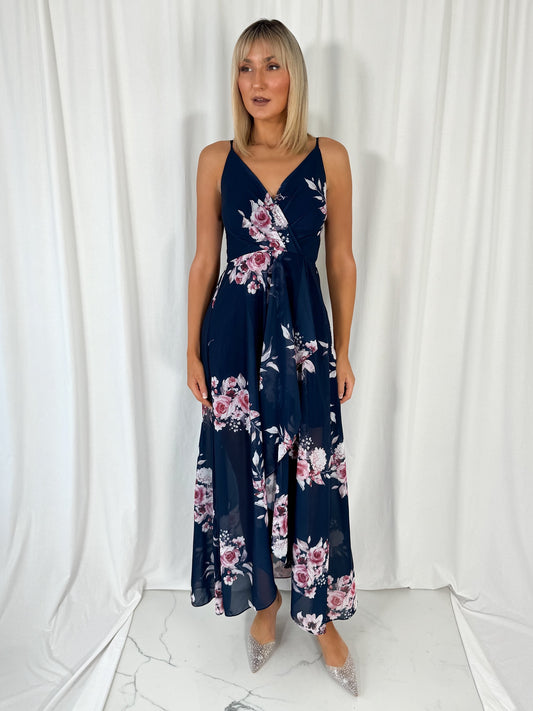 Nicole Strappy Maxi Dress - Navy