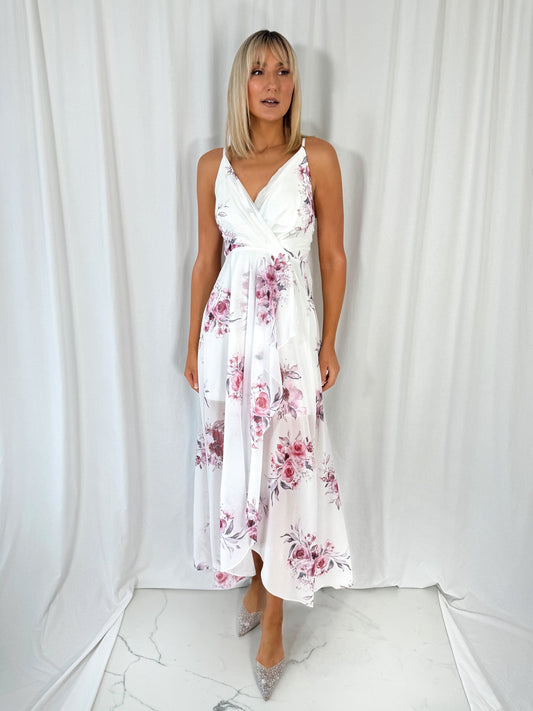 Nicole Strappy Maxi Dress - White