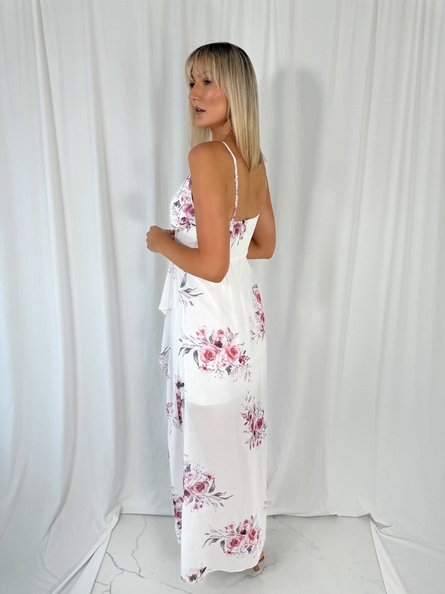 Nicole Strappy Maxi Dress - White