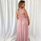 Laetitia Maxi Dress with Embroidered Top - Old Rose