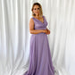 Darlene Maxi Dress with Open Slit - Lavender