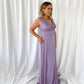 Darlene Maxi Dress with Open Slit - Lavender