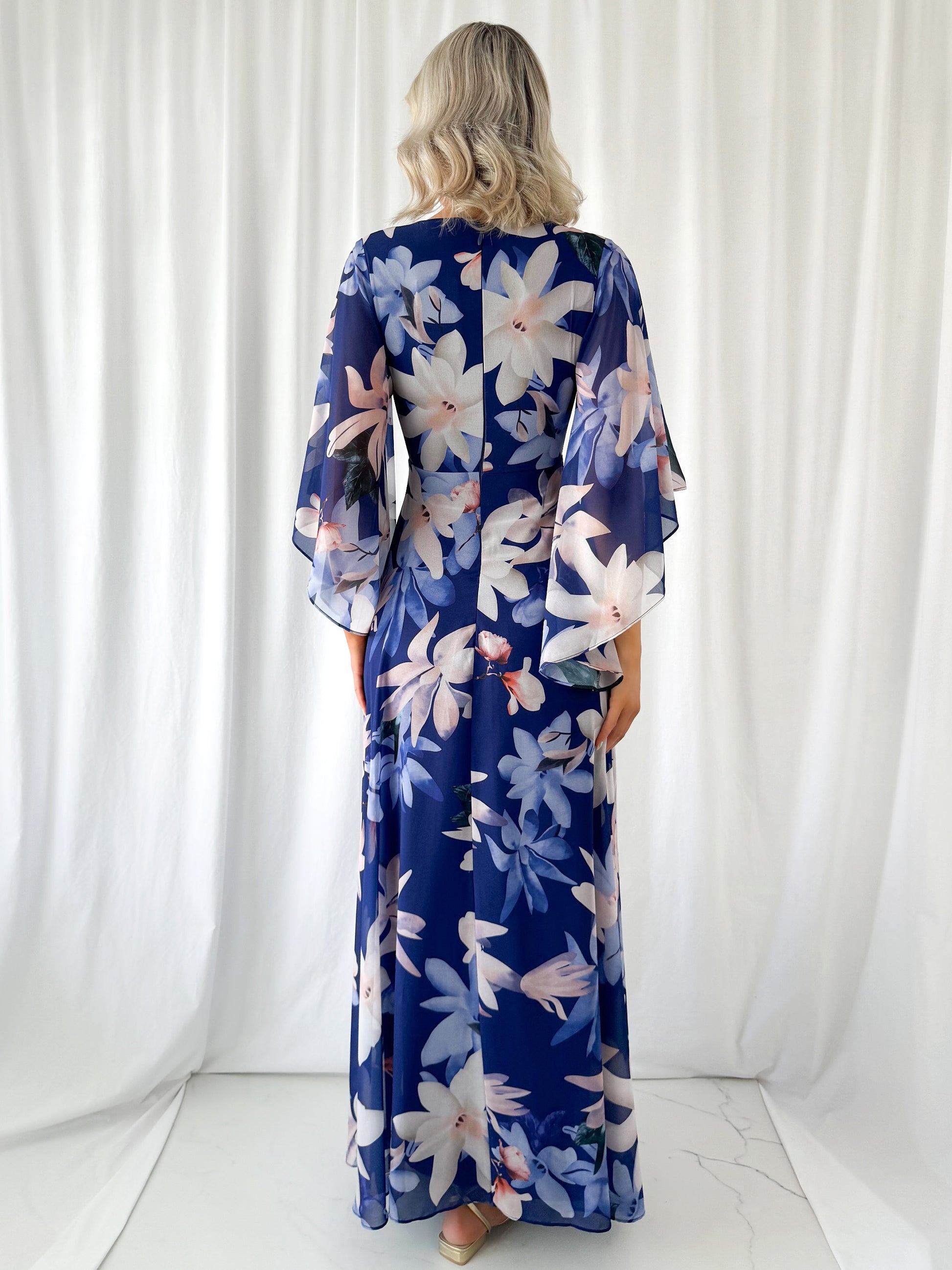 Natalia Maxi Floral Dress with Bell Sleeves