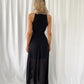 Maria Maxi Dress with Ruffle Skirt - Black
