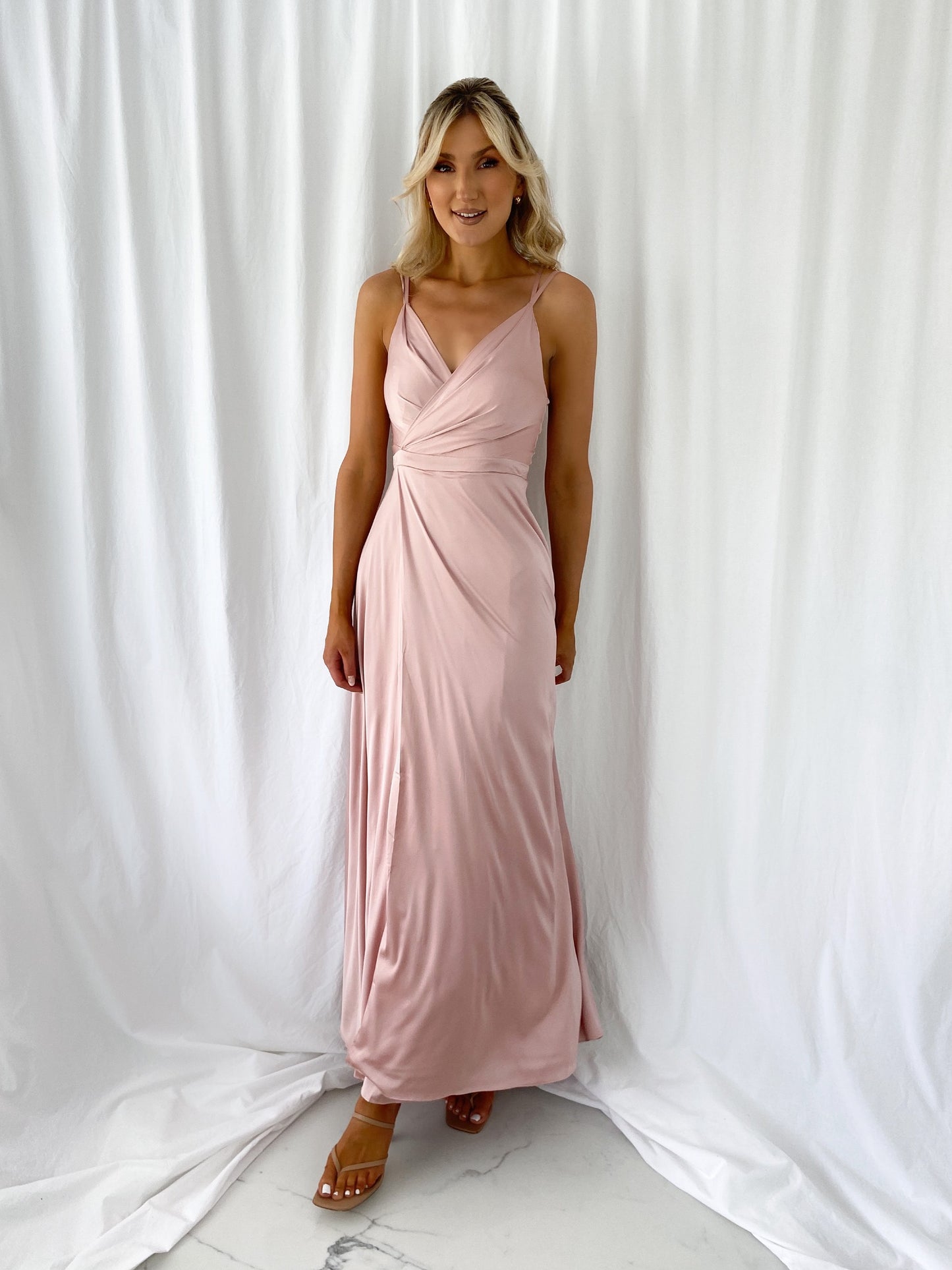 Virginie Strappy Maxi Dress - Old Rose