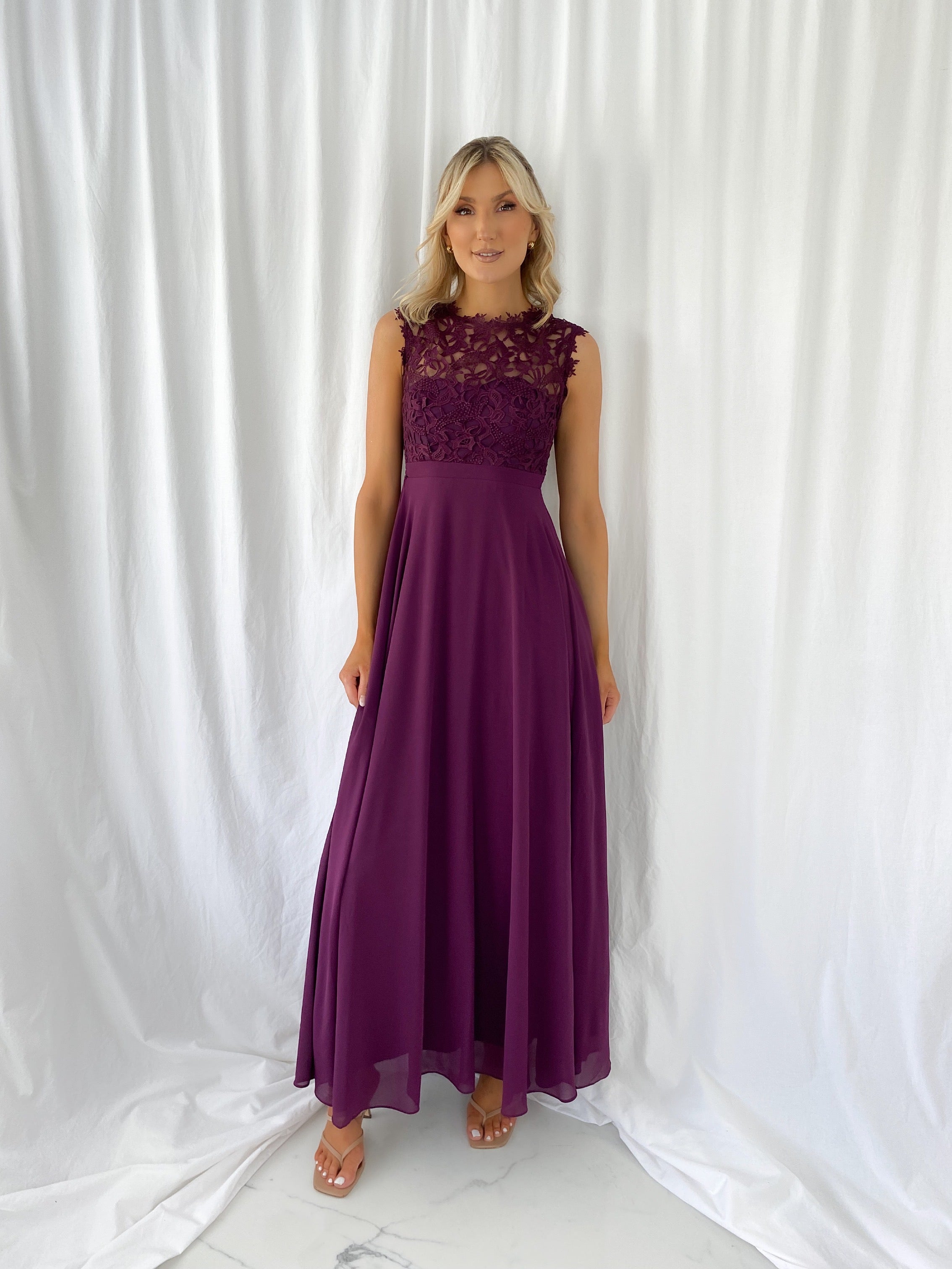 Aubergine maxi dress best sale