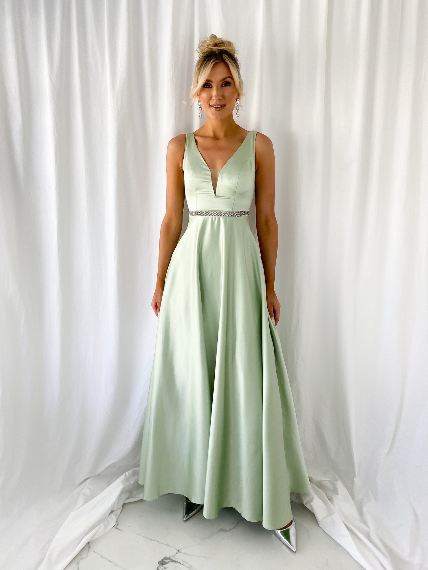 Brigitta Maxi Dress - Light Green mykindofdress Brigitta Maxi Dress - Light Green mykindofdress