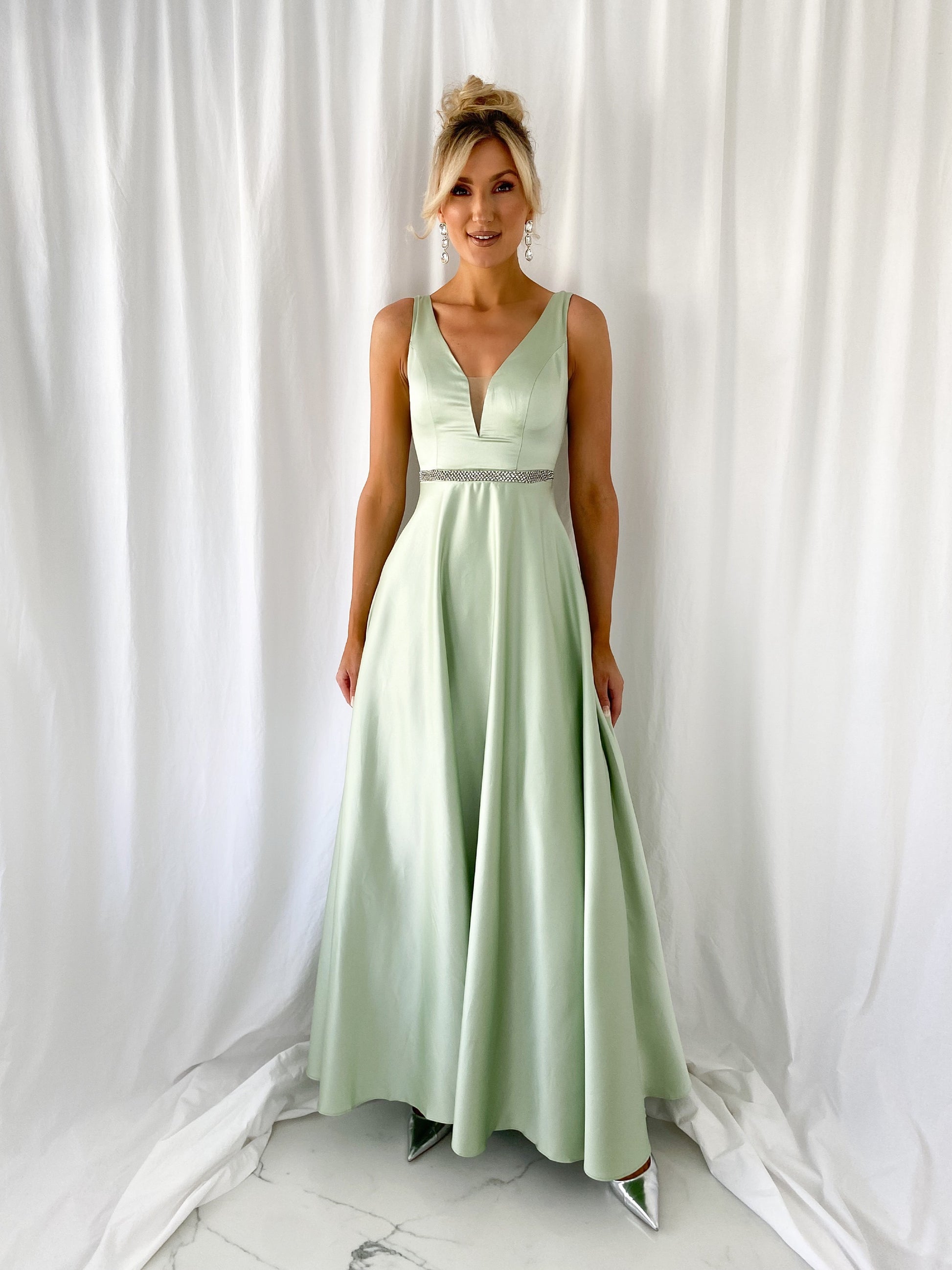 Brigitta Maxi Dress Light Green - Main Image