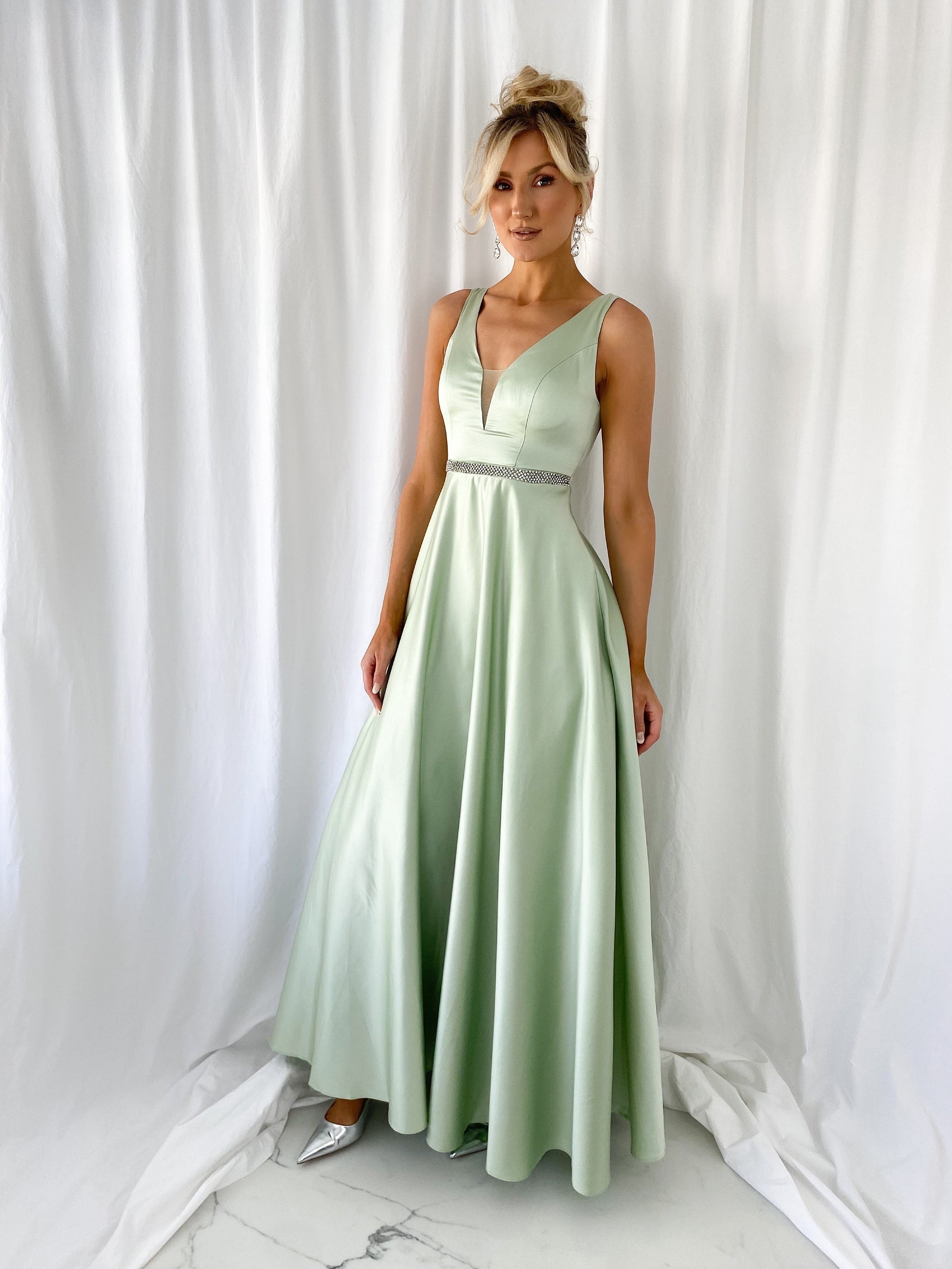 Brigitta Maxi Dress - Light Green mykindofdress Brigitta Maxi Dress - Light Green mykindofdress