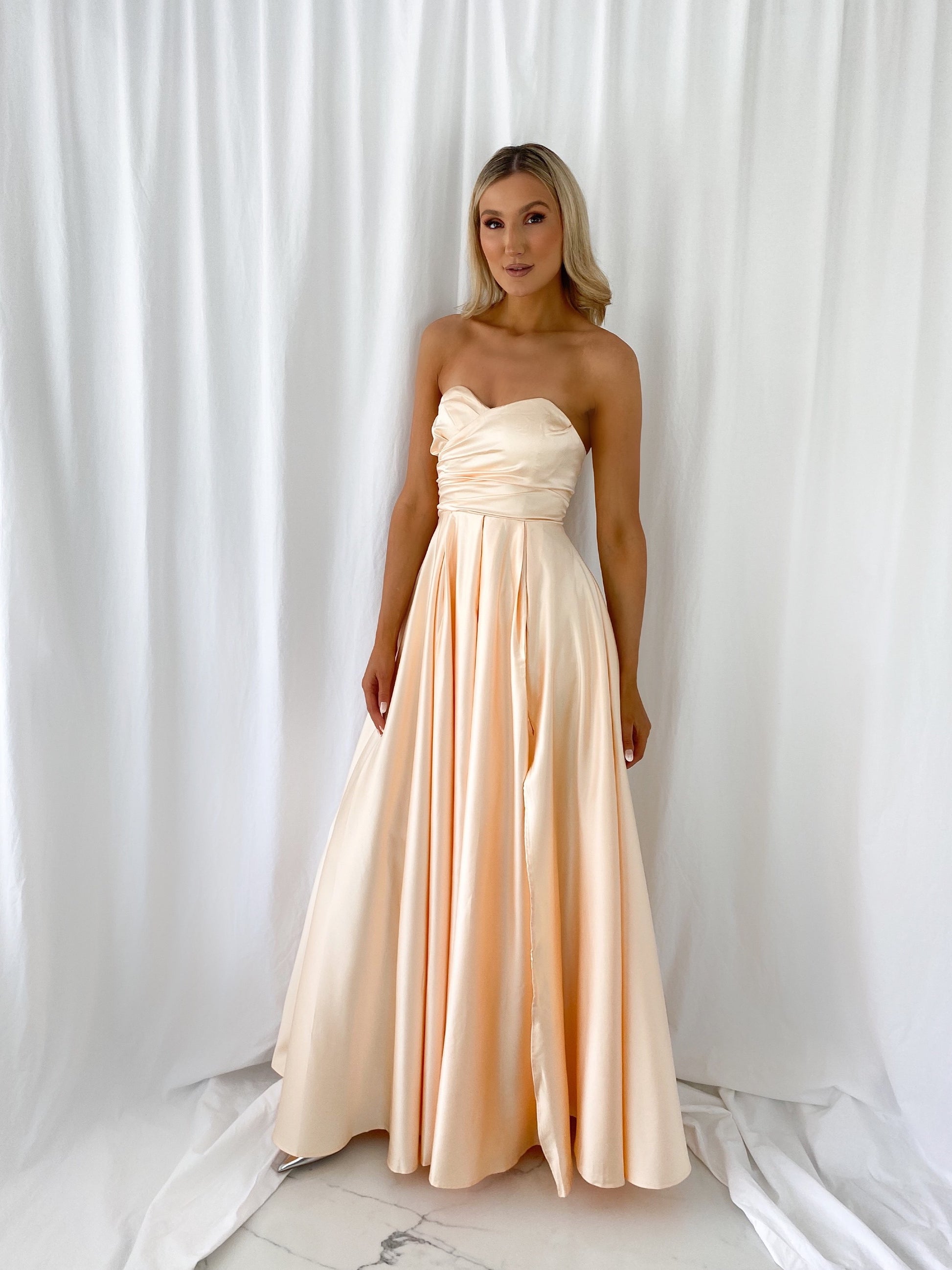 Teresa Off The Shoulder Maxi Dress - Beige Teresa Off The Shoulder Maxi Dress - Beige