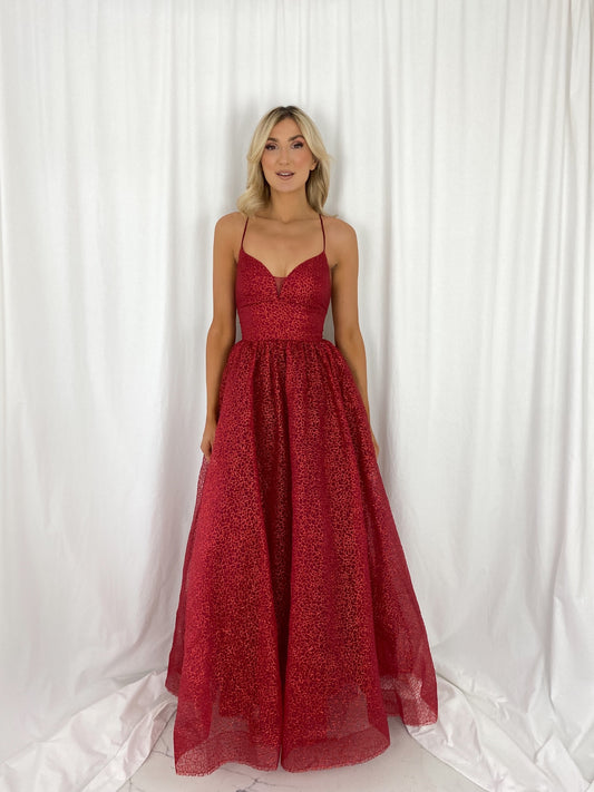 Juline Maxi Orinces Dress - Red