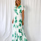Maeve Maxi Floral Dress - White and Green