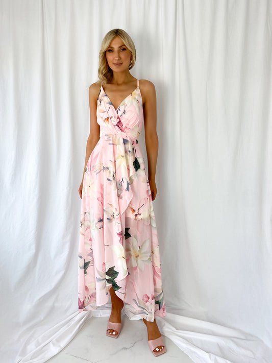Daisy Floral Maxi Dress - Pink