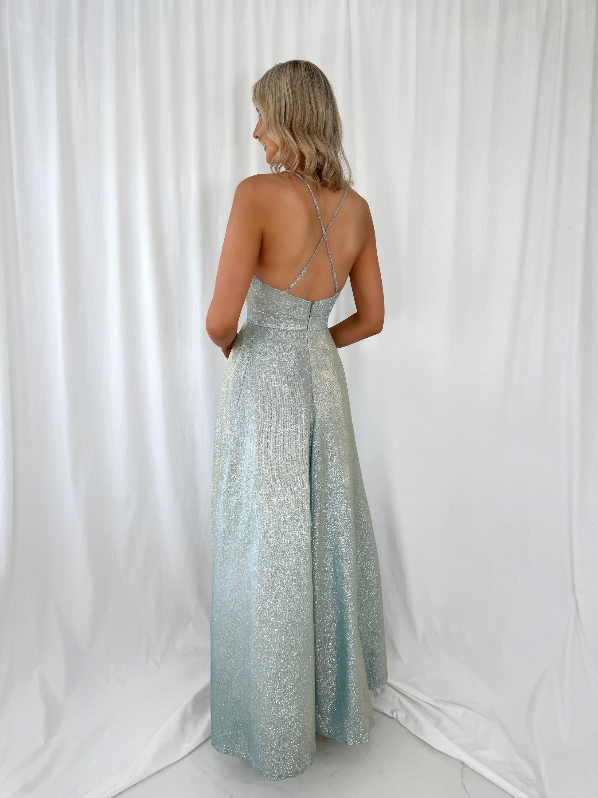 Leoni Maxi Glitter Dress - Light Green mykindofdress Leoni Maxi Glitter Dress - Light Green mykindofdress