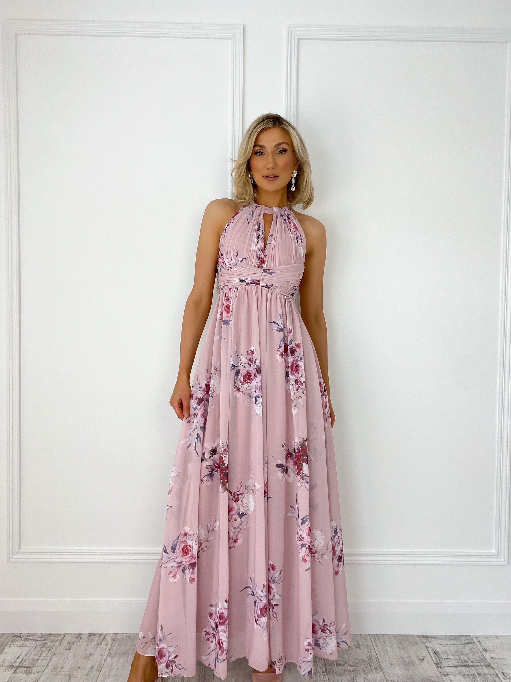 Mona Floral Maxi Dress Pink - Main Image